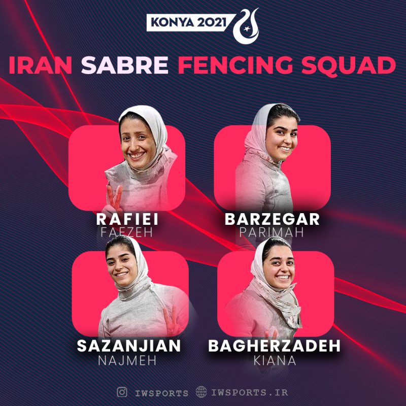 تیم شمشیربازی سابر زنان ایران در قونیه